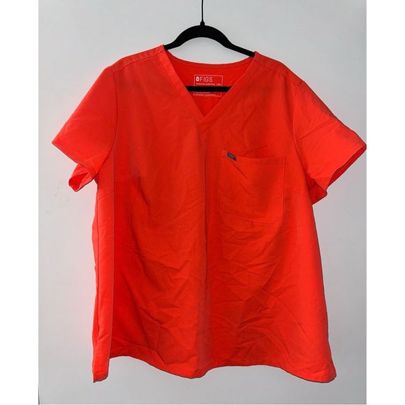 Figs Fiery Coral Scrub Set 3x Tall - Picture 2 of 5